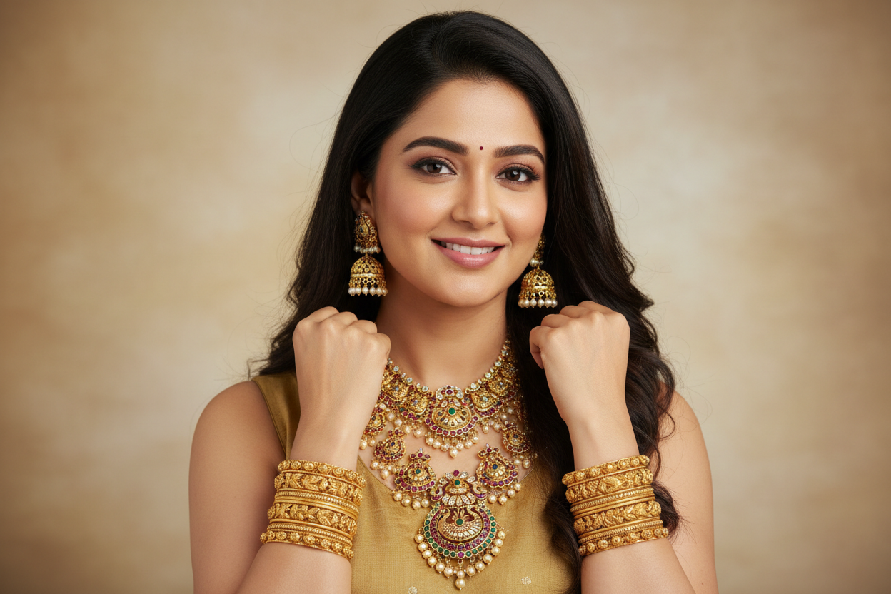 genarate a jwellary model in indian film acress asin