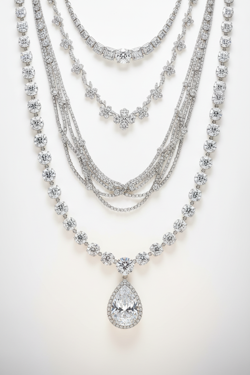 potrate image in diamond neckles