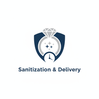 Sanitization & DeliveryThe jewelry will be deep-sanitized and delivered 1 day before your event. need a logo for that
